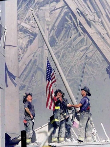 Firefighters Raising A Flag After 9/11